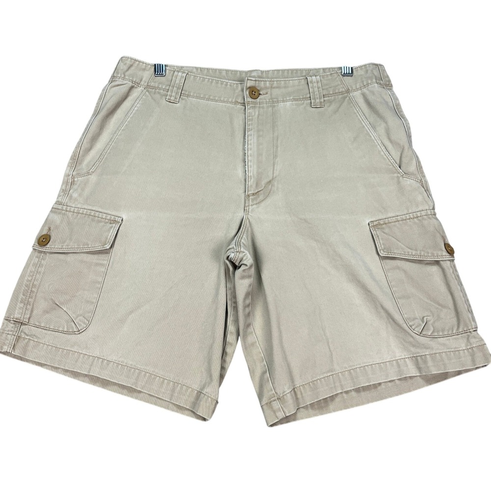 The North Face Mens Beige Cargo Shorts Size 32 Casual Flap Pocket Outdoor Hiking